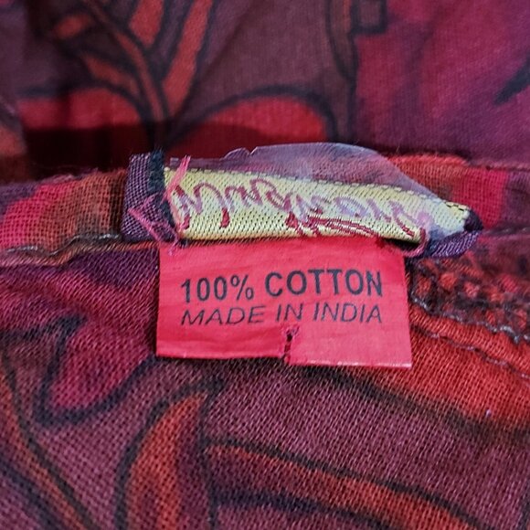 Tunic Tank Dress Winged Horse Pool Coverup Sleevless India Red Boho Beachcore - Picture 8 of 11